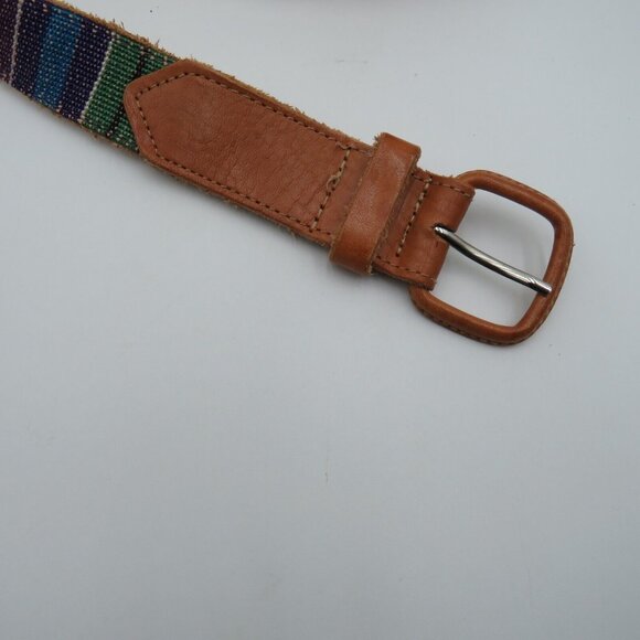 Ashley Moore Belt Womens Small Leather Rainbow Blanket Tapestry Design - Picture 4 of 7